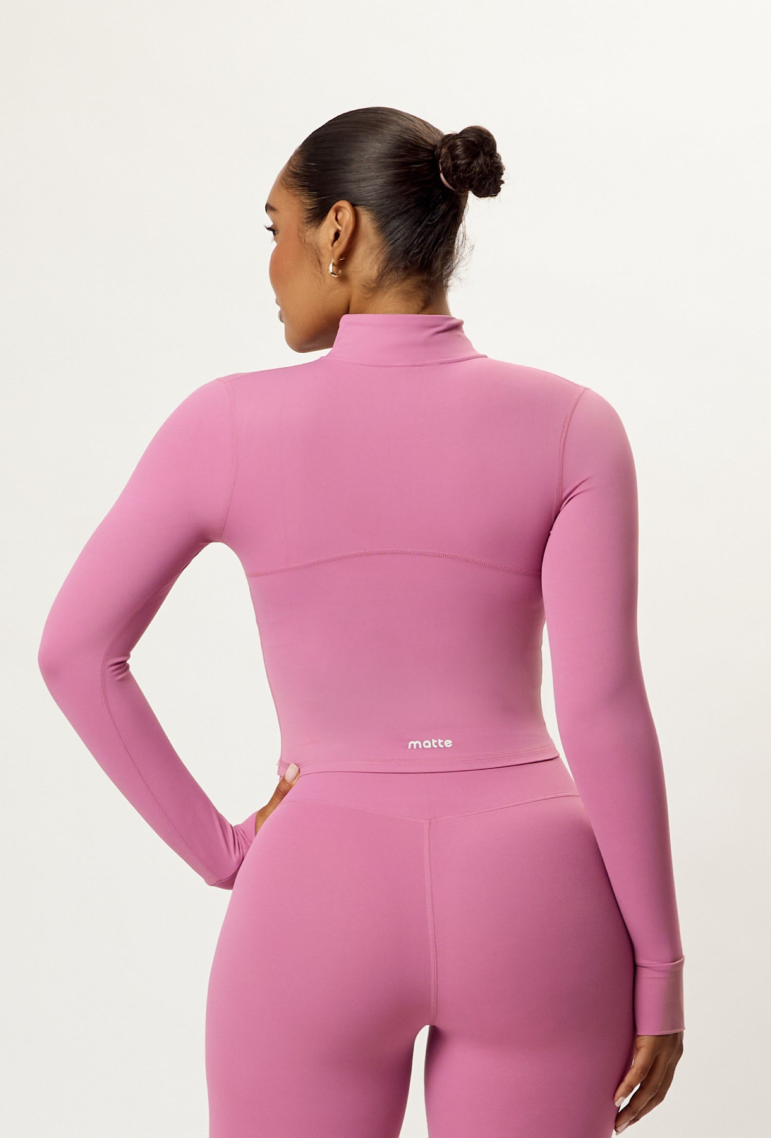 Contour Half Zip Crop - Pink Cloud