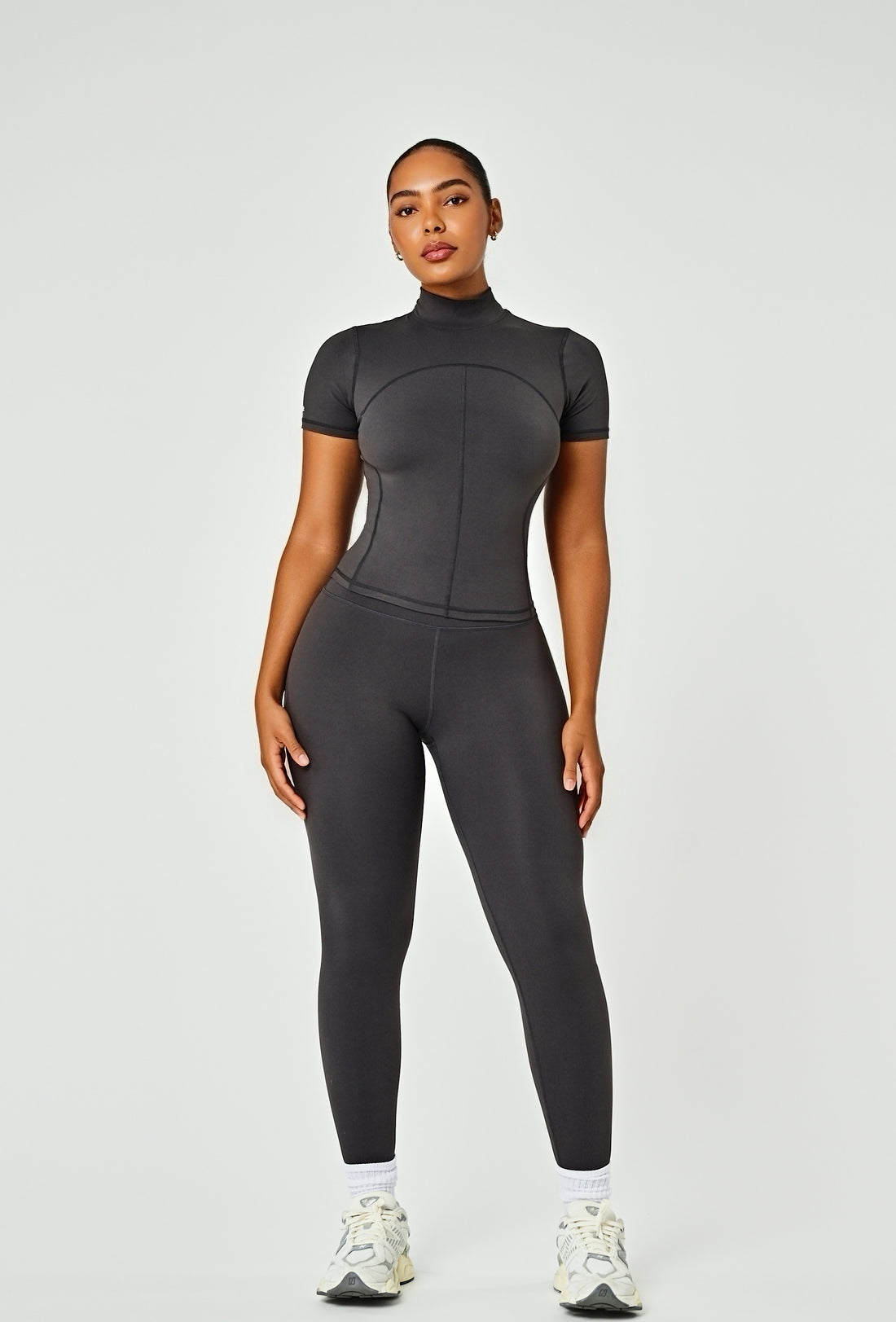 Contour Mock Neck - Slate Gray