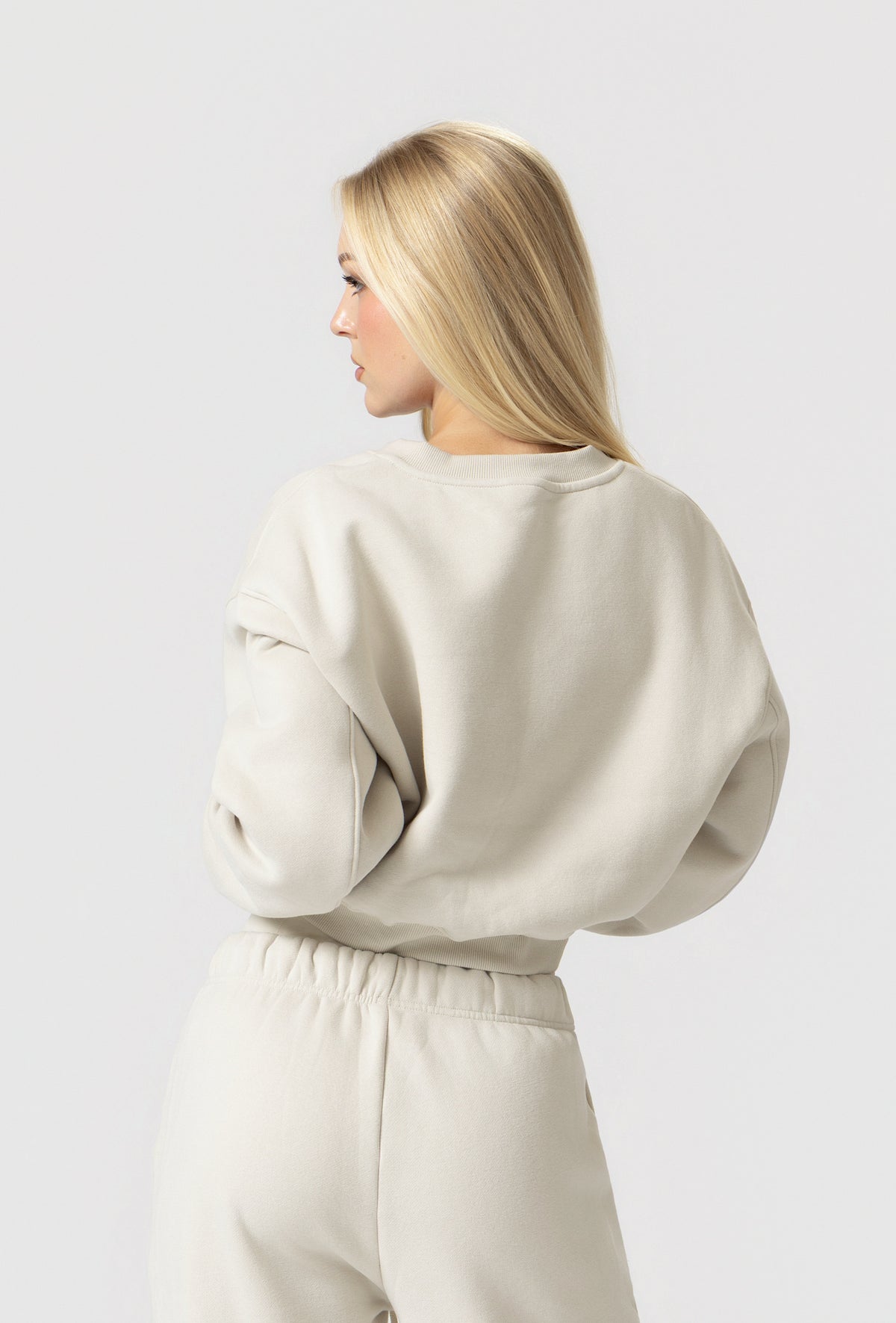 Varsity Cropped Sweatshirt  - Vanilla