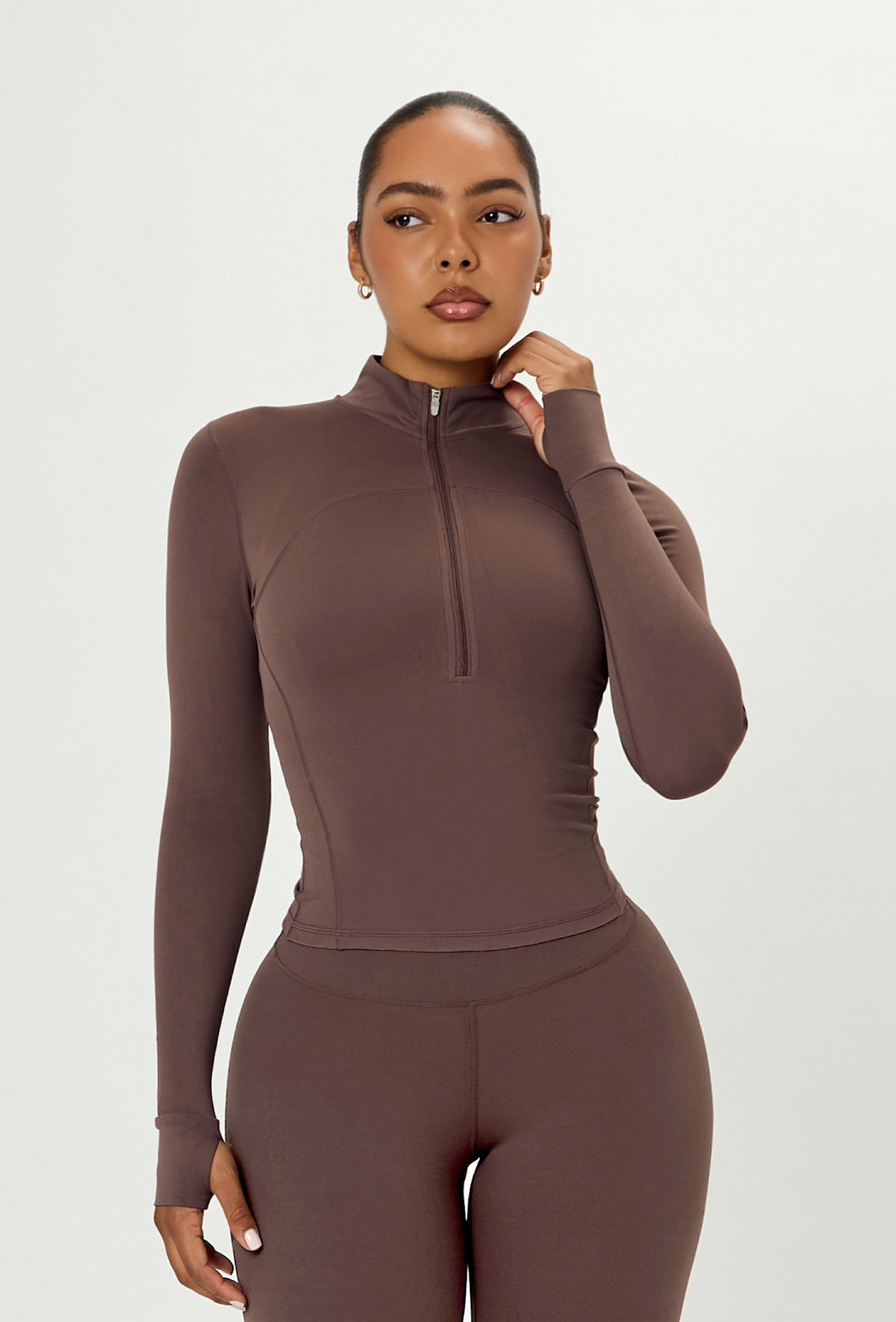 Contour Half Zip - Soft Cocoa