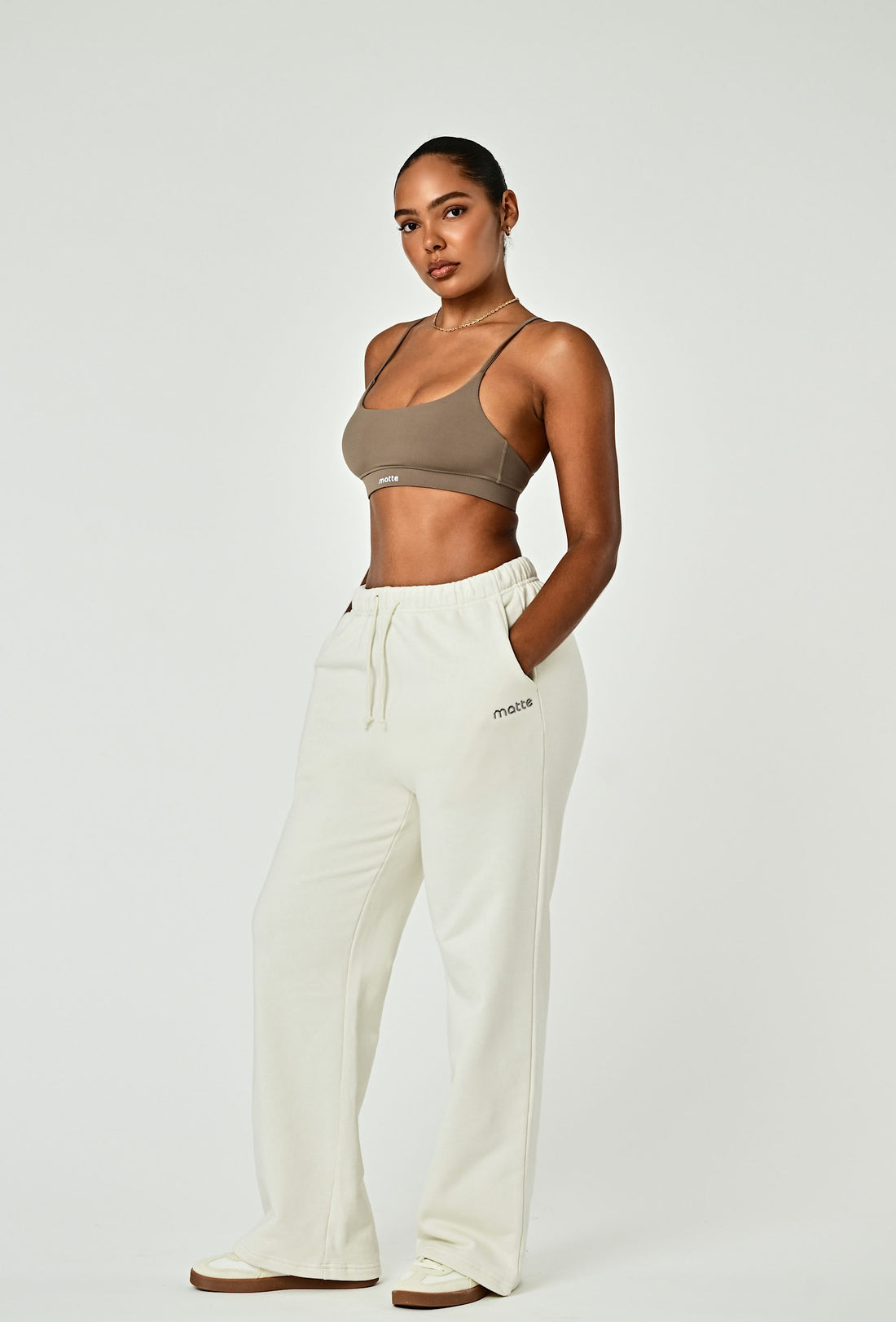 Wide Leg Terry Sweat - French Vanilla