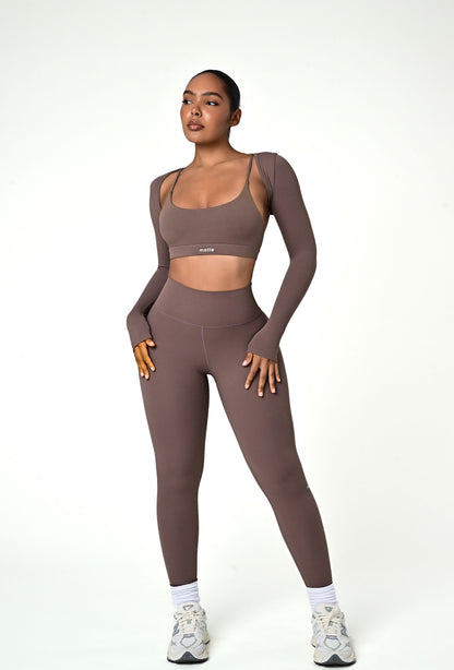 Align Long Sleeve Crop Top - Soft Cocoa