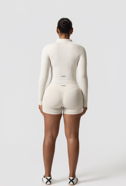 Sculpt Zip Long Sleeve - Iced Vanilla