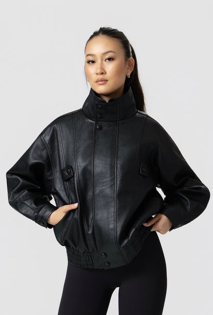 Frame Oversized Bomber Jacket - Black