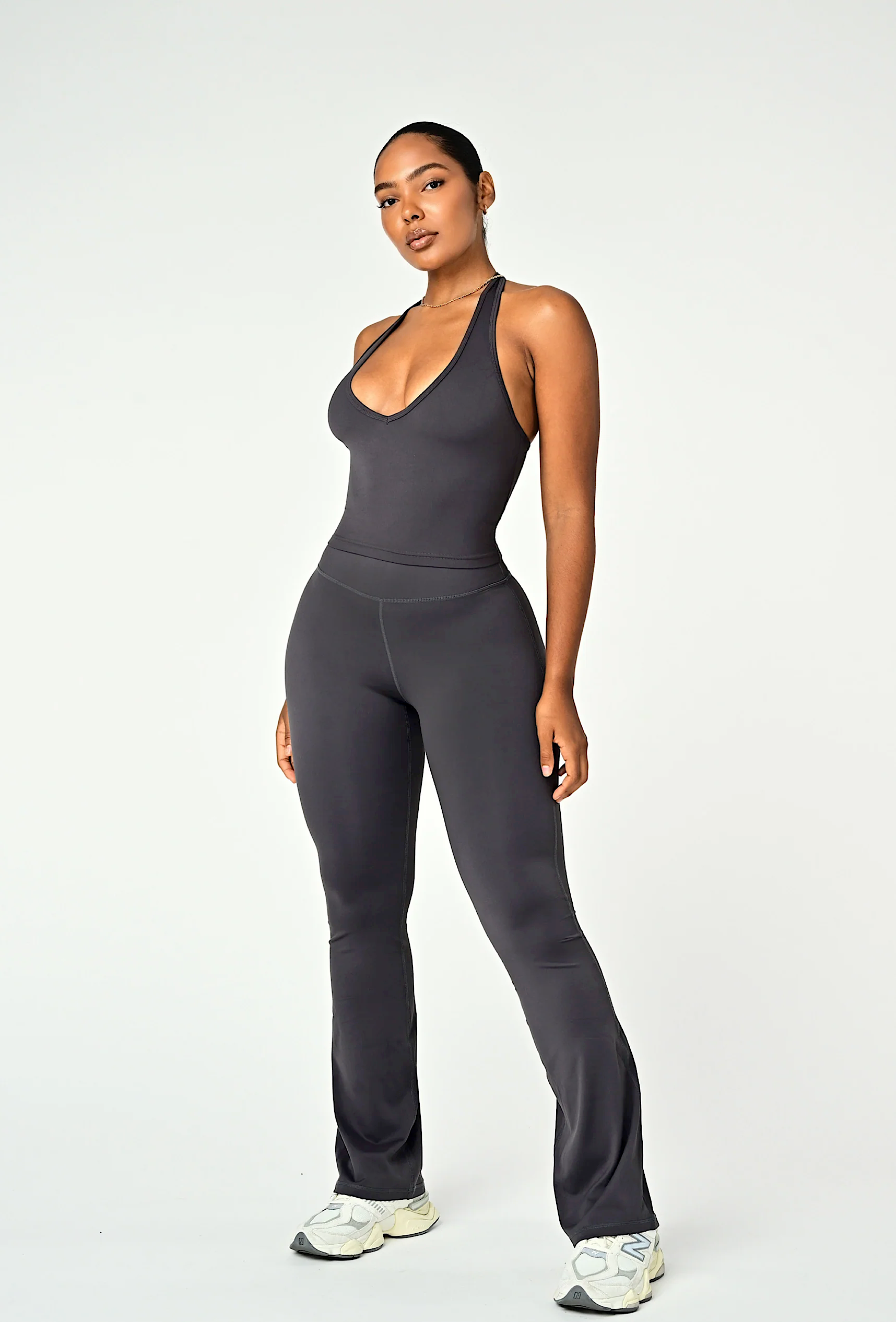 Linea Halter Top - Slate Gray