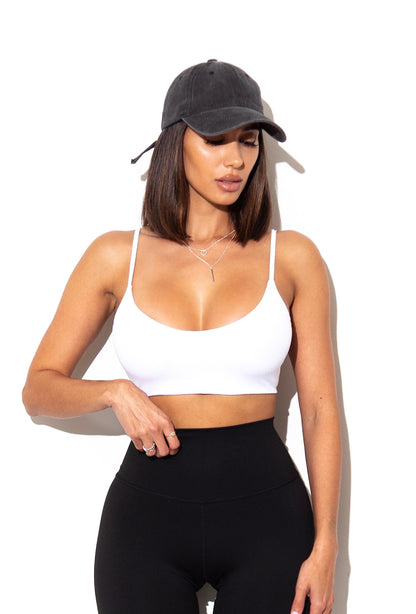 Minimal Ribbed Bralette - White