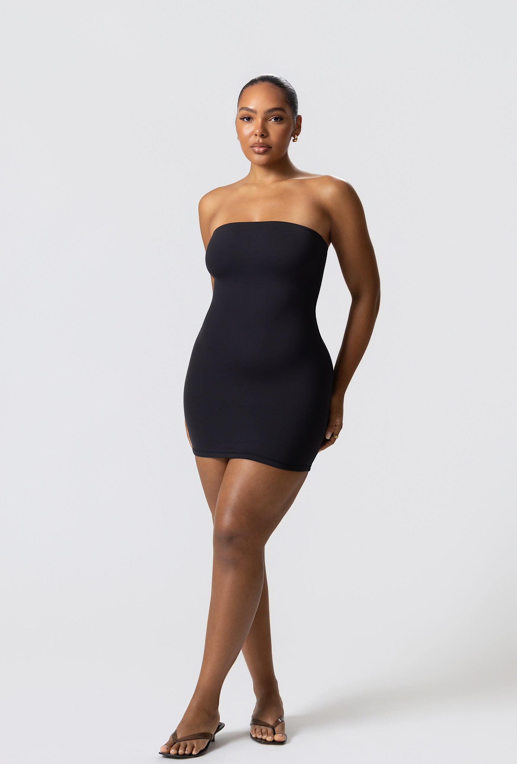 Sculpting Tube Mini Dress- Black