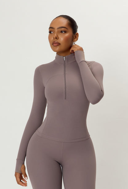 Contour Half Zip - Taupe