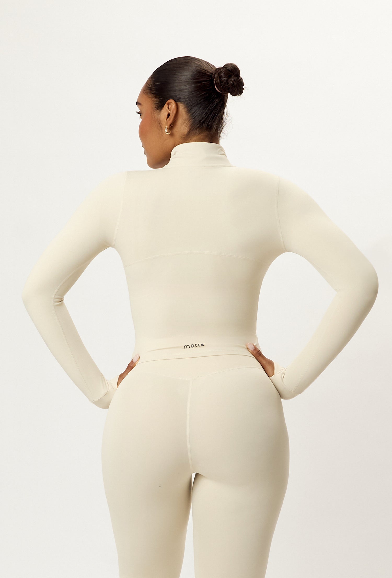 Contour Half Zip Crop - Vanilla