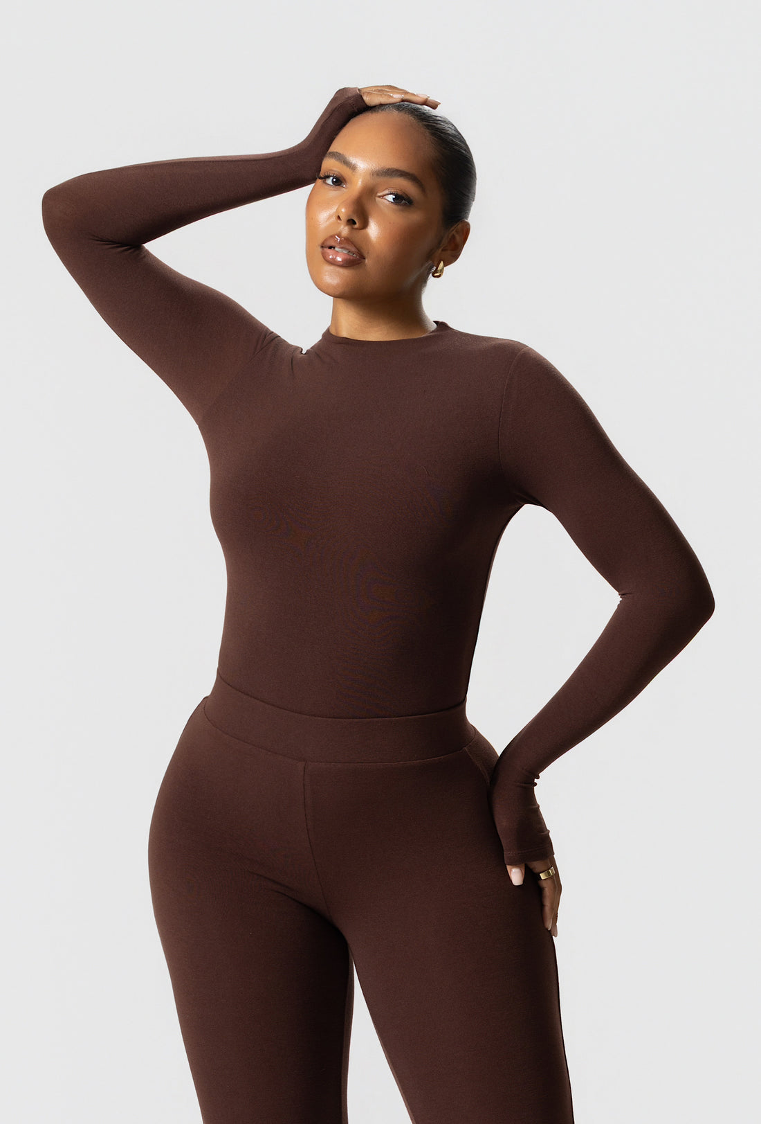 Matte Basix Sculpt Bodysuit - Chocolate