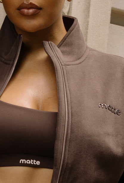 Matte Varsity Jacket - Espresso