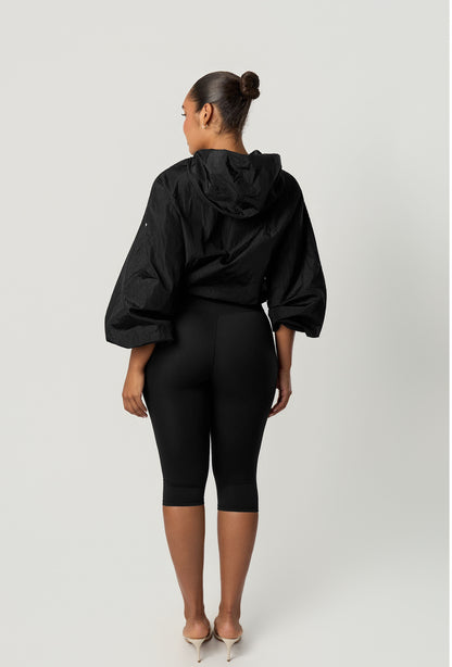 City Drift Cropped Windbreaker - Black