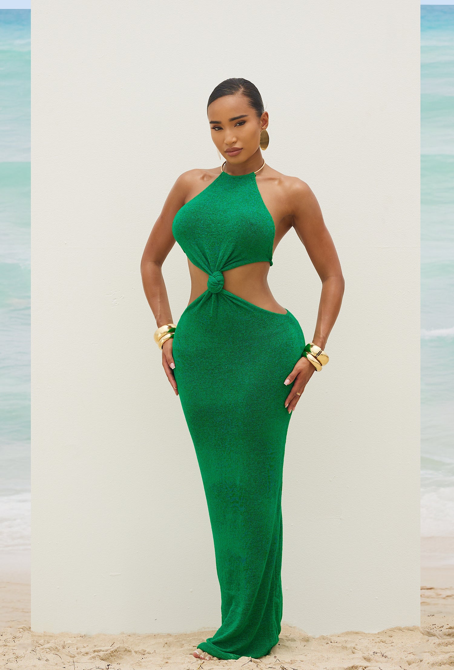 Matte Resort Amara Dress - Emerald Medium Matte Resort Amara Dress - Emerald Medium