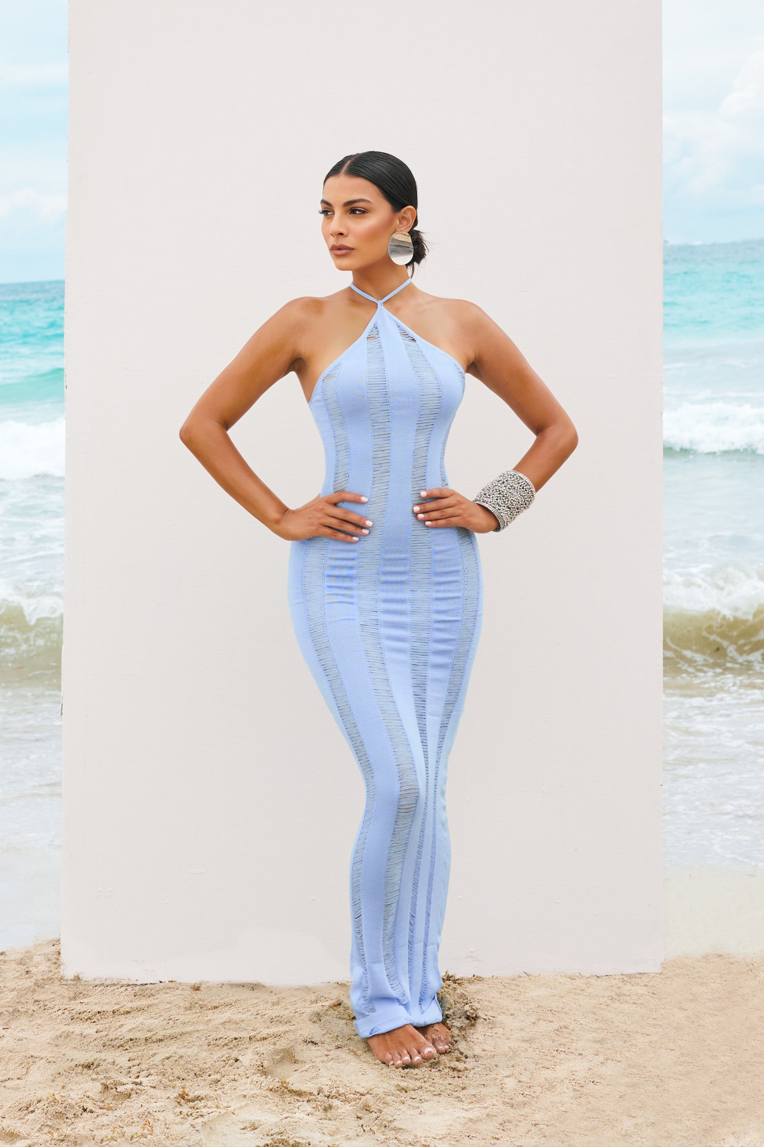 Matte Resort Alexandra Dress - Sky