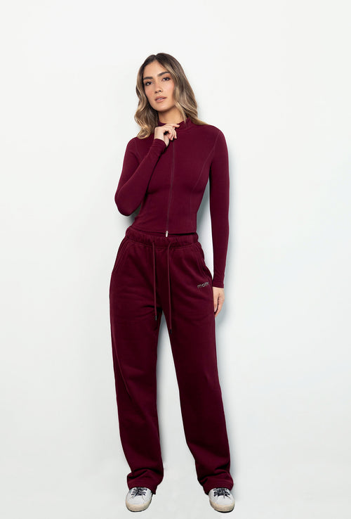 Staple Wide Leg - Burgundy