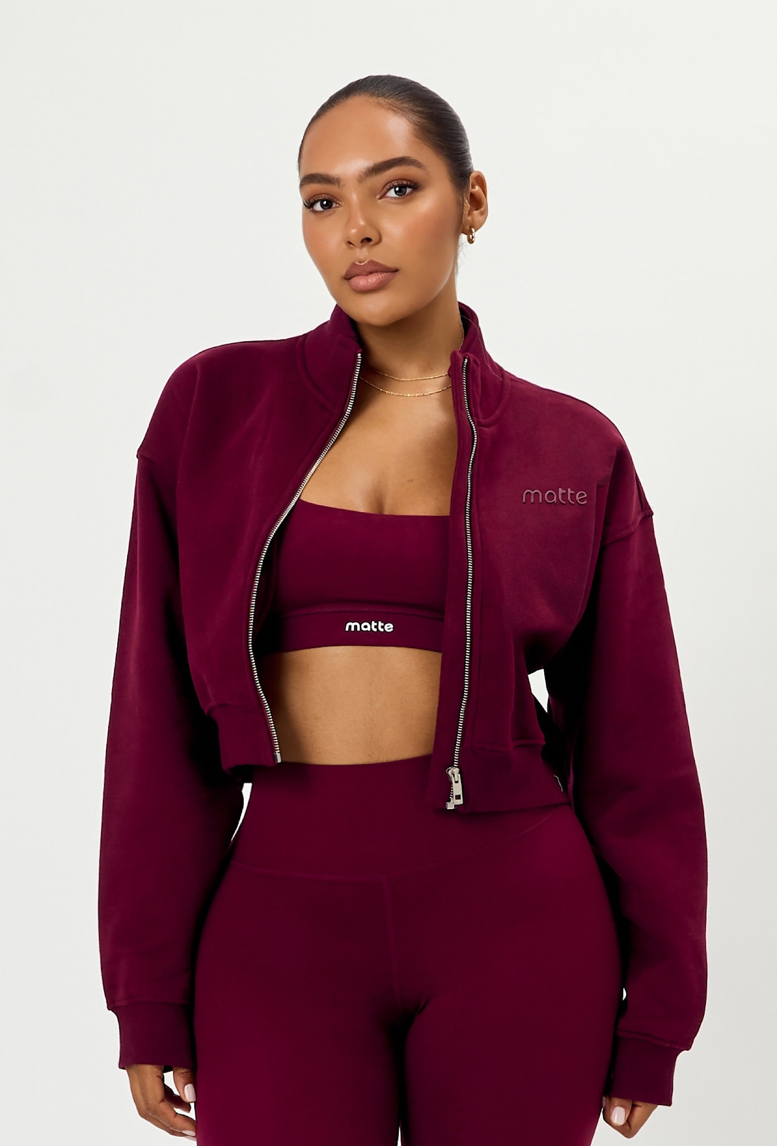 Matte Varsity Jacket -Burgundy