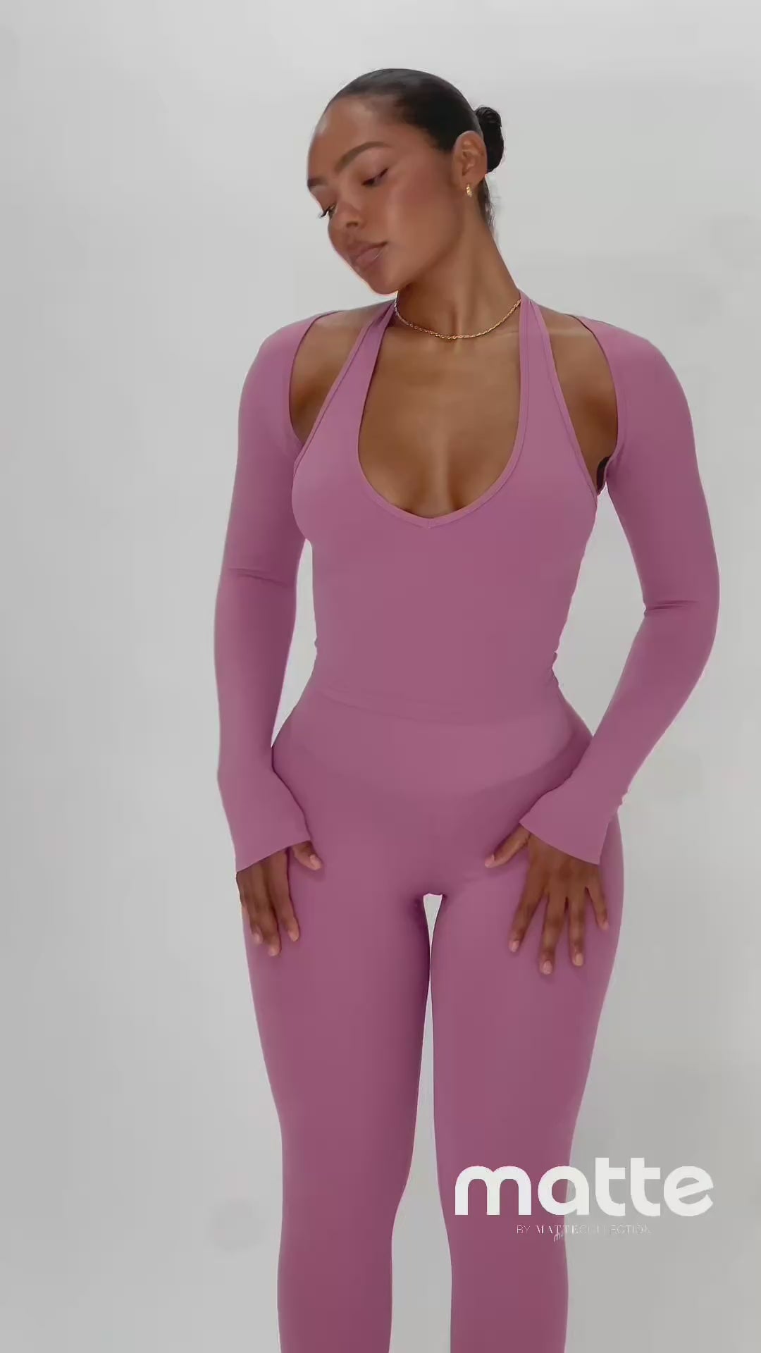 Align Long Sleeve Crop Top - Pink Cloud