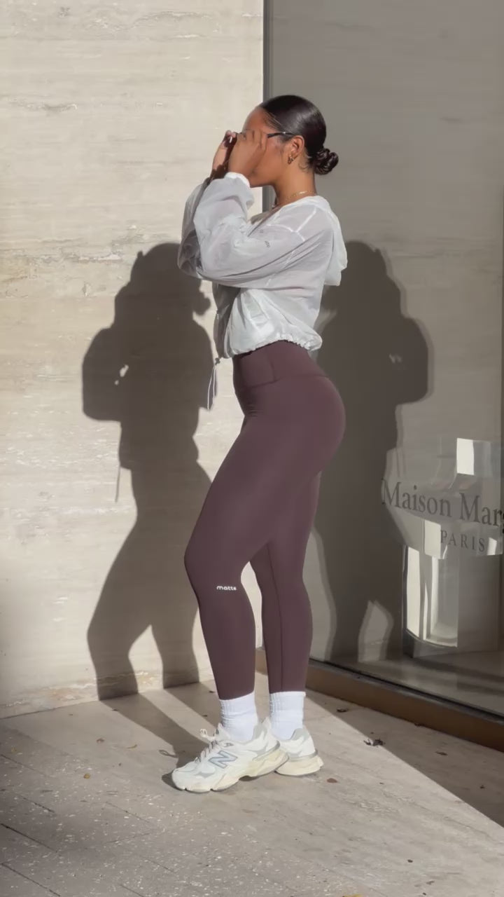 Sheer Form Cropped Pullover Windbreaker - White