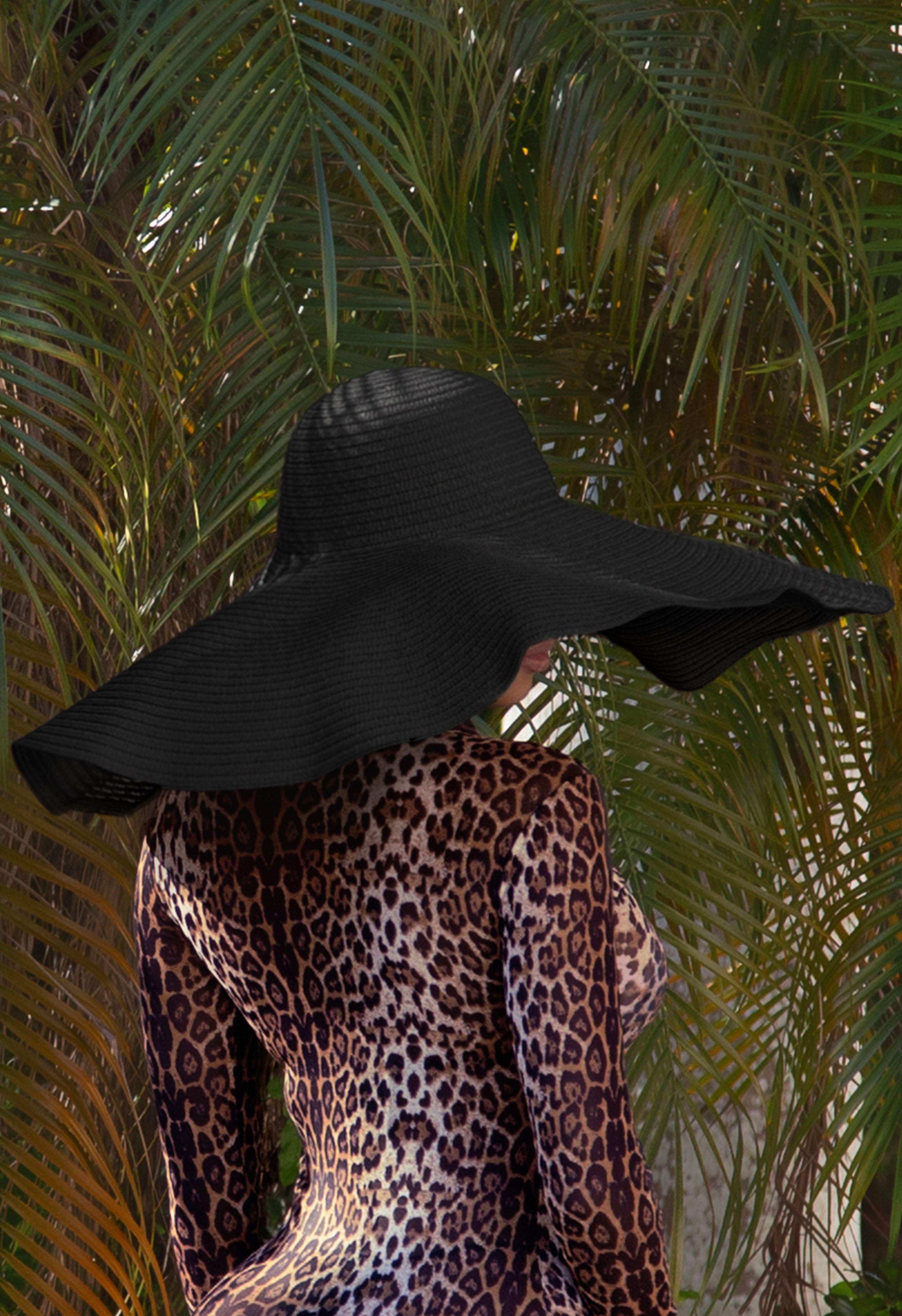Maldives - Oversized Beach Hat - Black