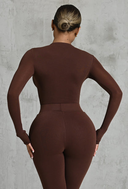 Matte Basix Sculpt Bodysuit - Chocolate