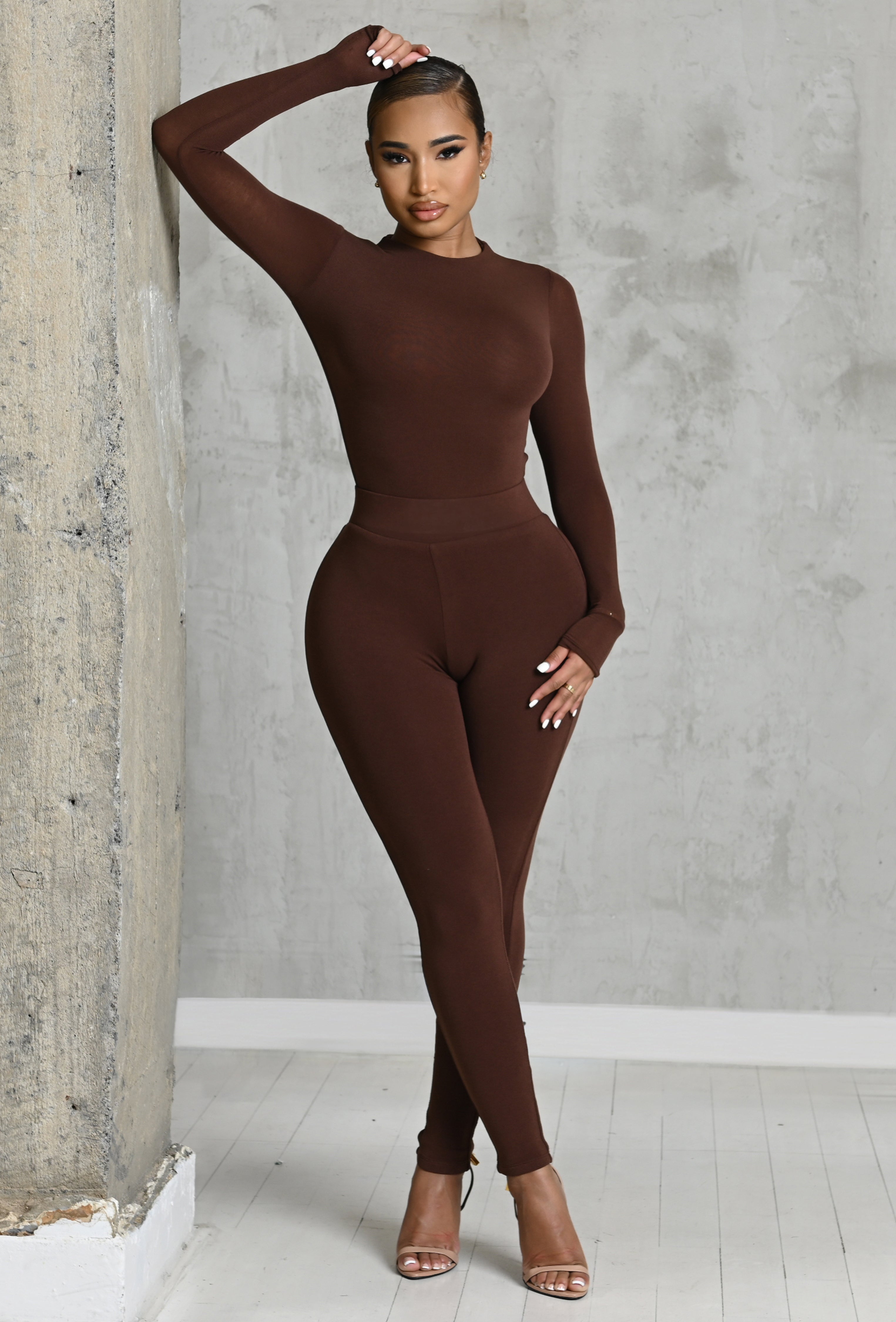Matte Basix Sculpt Leggings - Chocolate