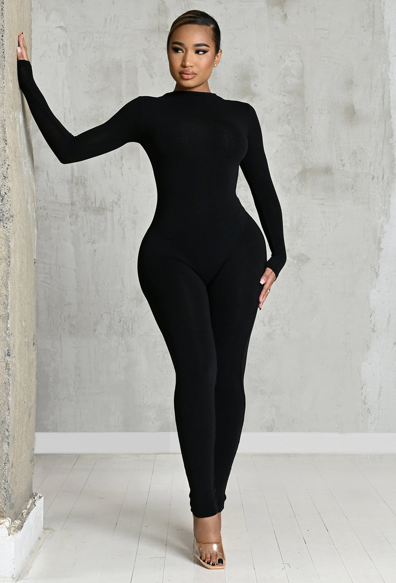 Matte Basix Sculpt Long Sleeve Jumpsuit - Black – Matte Collection